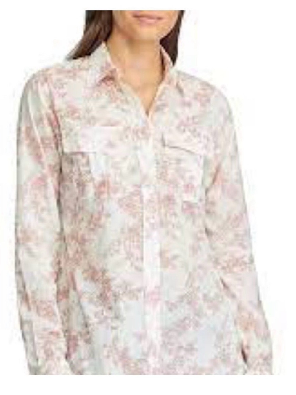 Lauren Ralph Lauren Pink Cream Floral Button-Down Shirt